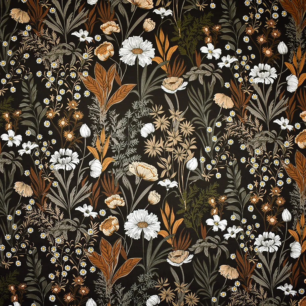 See You at Six Evening Meadow Floral French Terry Black