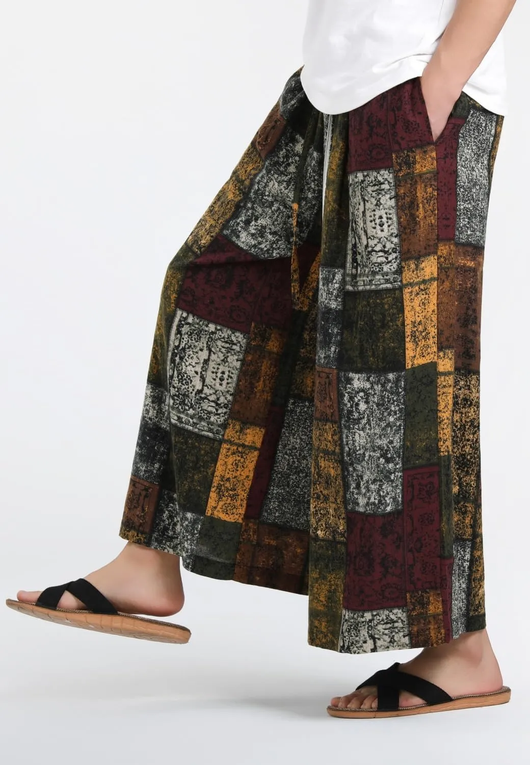 Seidarise Men's Wide Leg Casual Harem Linen Japanese Yoga Harem Pants Hip hop Joggers Baggy