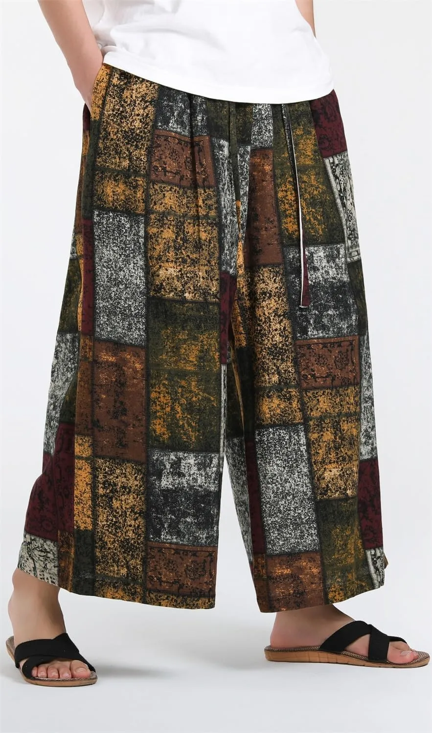 Seidarise Men's Wide Leg Casual Harem Linen Japanese Yoga Harem Pants Hip hop Joggers Baggy