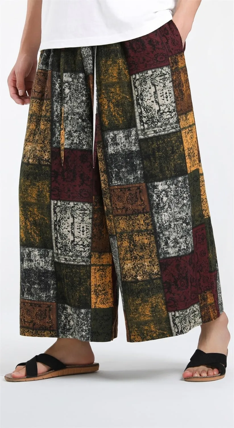 Seidarise Men's Wide Leg Casual Harem Linen Japanese Yoga Harem Pants Hip hop Joggers Baggy