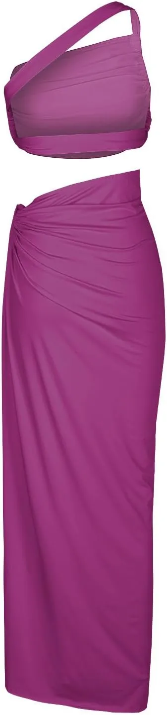 Sexy Cutout Maxi Dress, Ruched Backless, Summer Vacation Outfits for Women, Bodycon Cocktail Slit Cut Out Open Back