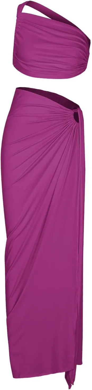 Sexy Cutout Maxi Dress, Ruched Backless, Summer Vacation Outfits for Women, Bodycon Cocktail Slit Cut Out Open Back