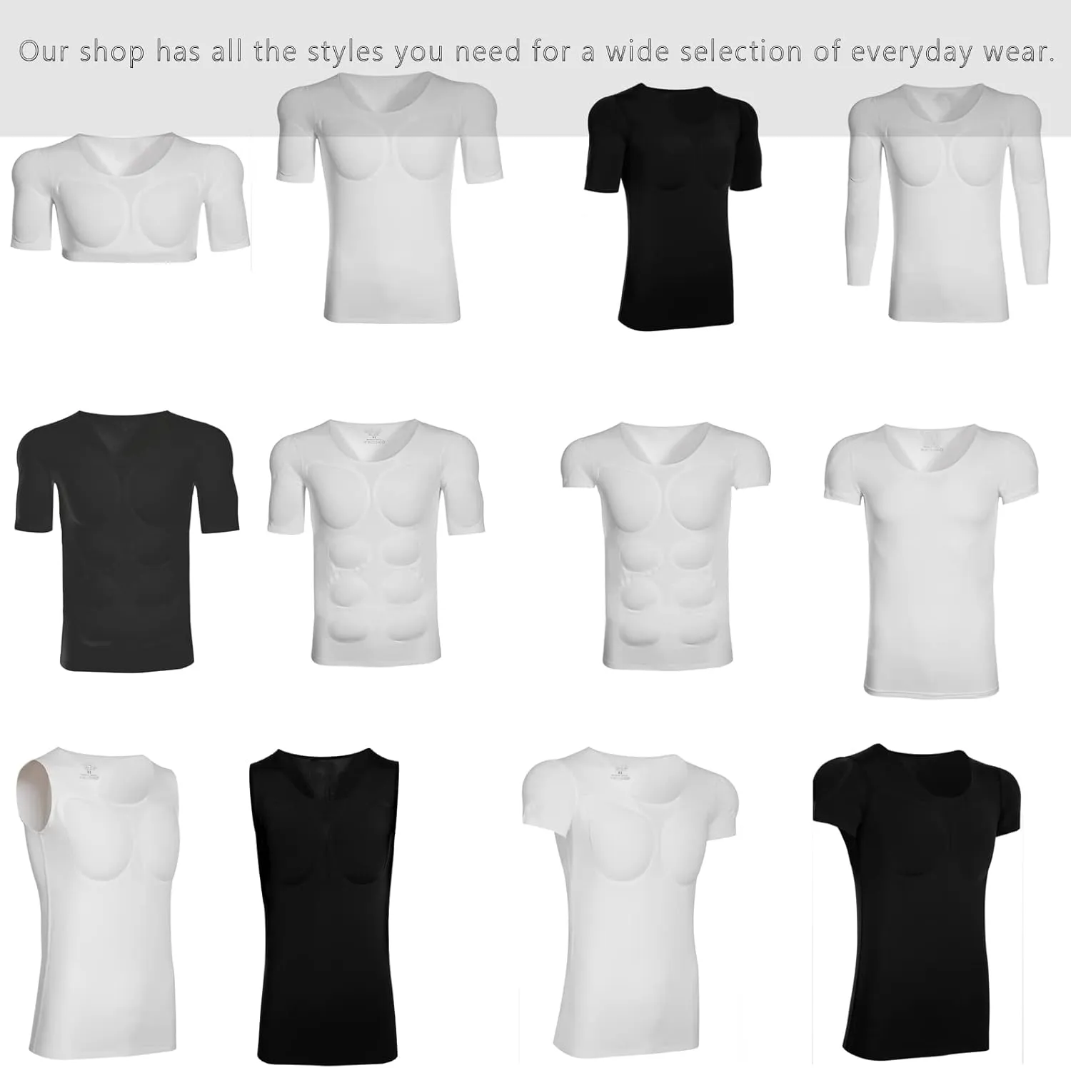 Shaper Fake Muscle Underwear for Men Enhancers Strong Chest Shirt Pads Muscular Undershirts