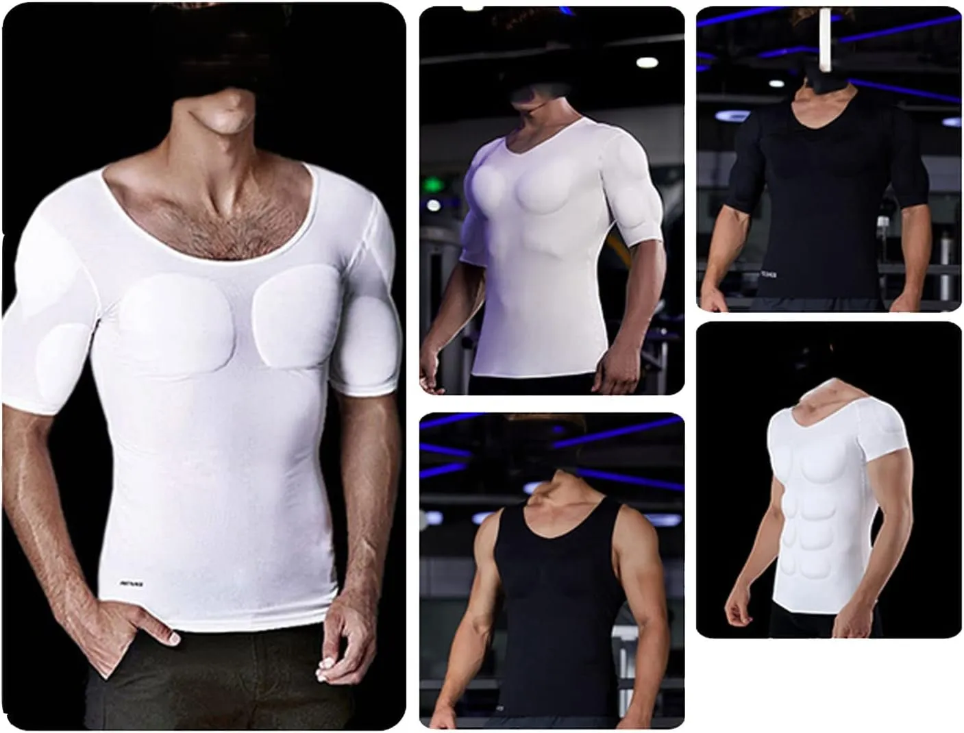 Shaper Fake Muscle Underwear for Men Enhancers Strong Chest Shirt Pads Muscular Undershirts