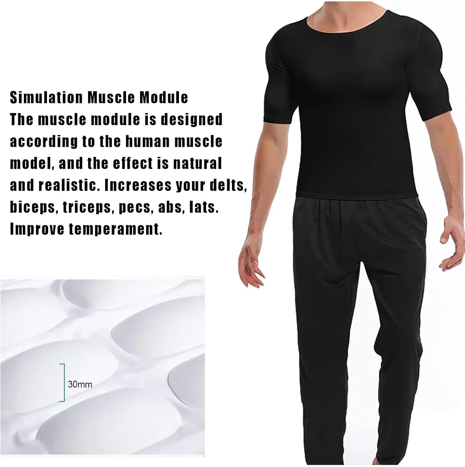 Shaper Fake Muscle Underwear for Men Enhancers Strong Chest Shirt Pads Muscular Undershirts