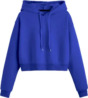 SHENHE Women's Cropped Sweatshirt Long Sleeves Drawstring Pullover Simple Crop Hoodie