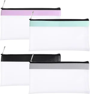 Small Clear Makeup Bag, 4 Pieces Waterproof TPU Zipper Pouch Pocket Coin Pouch Mini Makeup Cosmetic Bag for Women Girls Lipsticks Keys Purse Essentials