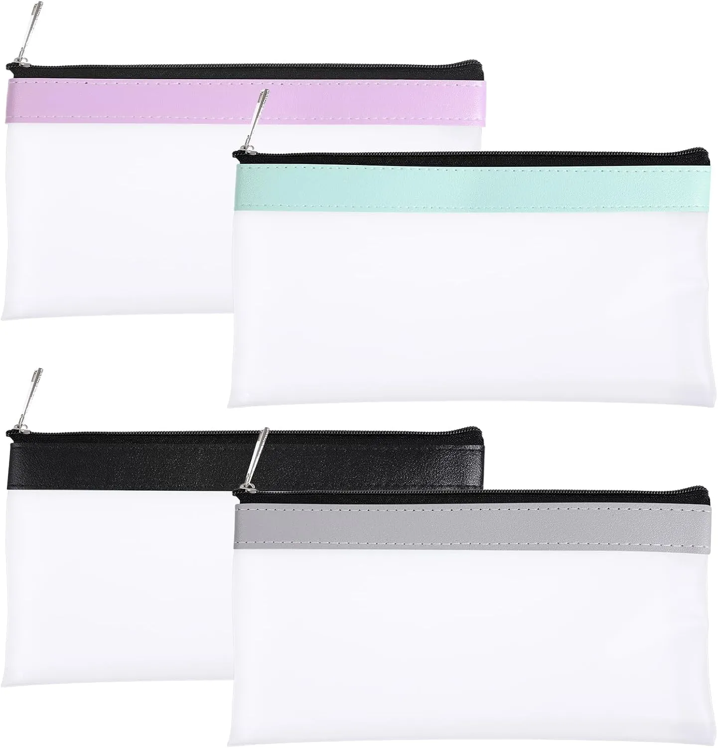 Small Clear Makeup Bag, 4 Pieces Waterproof TPU Zipper Pouch Pocket Coin Pouch Mini Makeup Cosmetic Bag for Women Girls Lipsticks Keys Purse Essentials