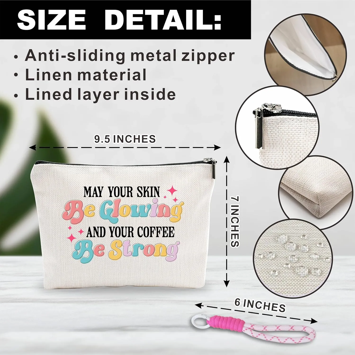 Small Makeup Bag For Women,Cosmetic Bag With Pink Hand Strap,Skin Care Bag,Toiletry Bag,Travel Pouch,Gift For Friends Sister colleague,Makeup Bag Organizer,Women Essentials-A24