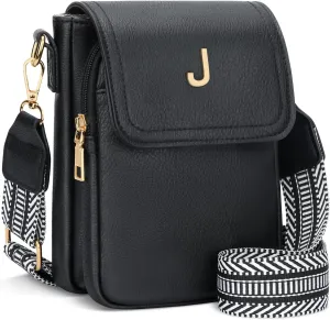 Small Personalized Initial Crossbody Bag for Women Cell Phone Leather Purse Wallet Birthday Gift
