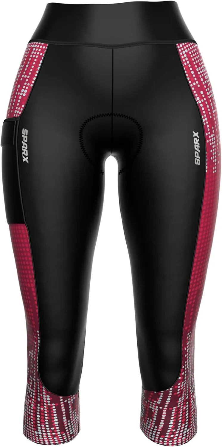 Sparx Women Padded Bike Pants Cycling Shorts Bicycle Thermal Capris 3/4 Winter Biking Tights