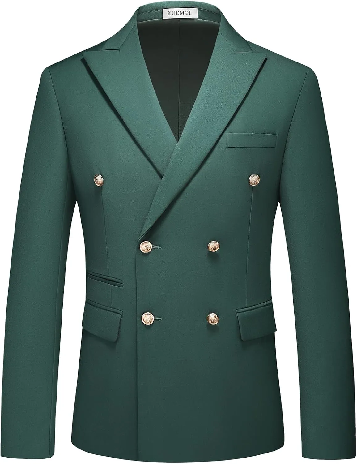 Suit for Men Solid Double Breasted 2 Piece Tuxedo Set Regular Fit Peak Lapels Jacket and Pants