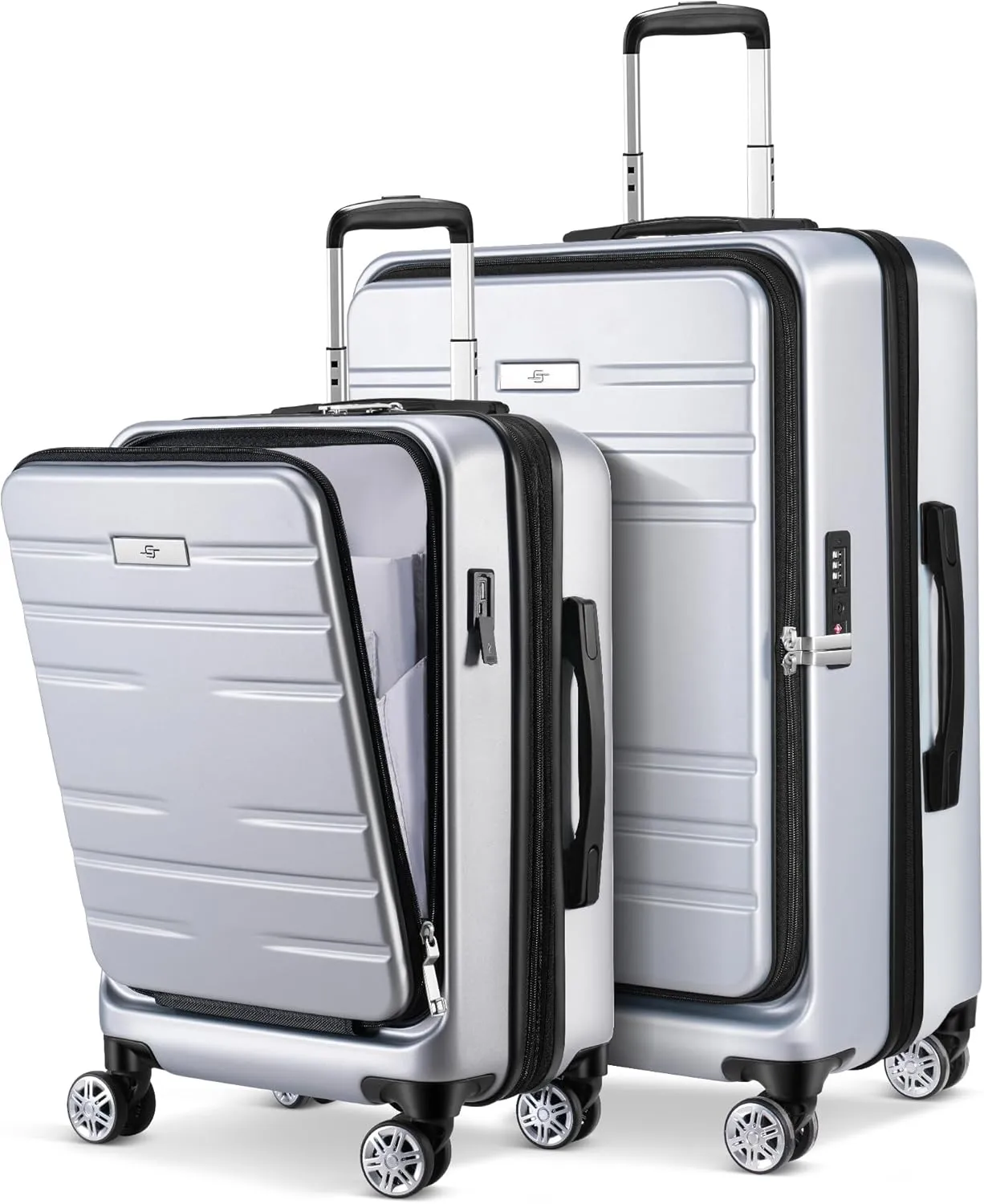Suitour Luggage sets 2 pieceExpandable PC Hard Shell Luggage Sets 20" Carry-On 24" Checkd Suitcase Set