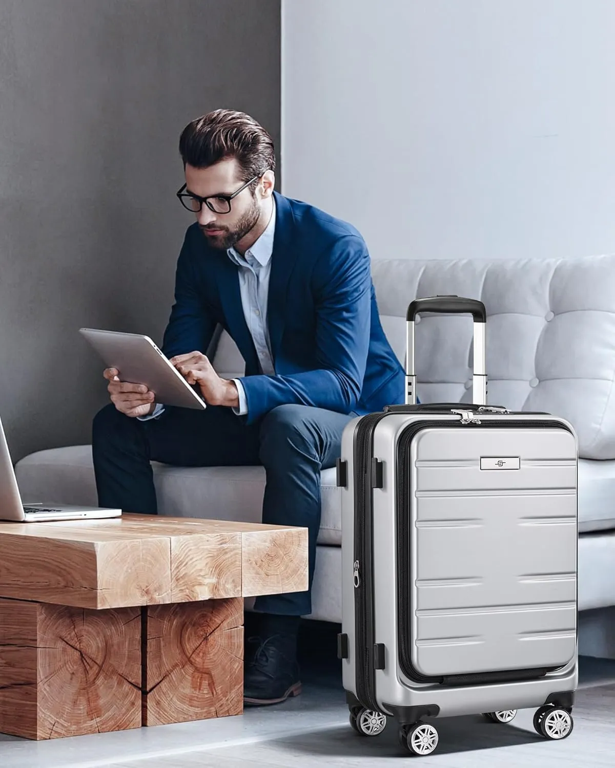 Suitour Luggage sets 2 pieceExpandable PC Hard Shell Luggage Sets 20" Carry-On 24" Checkd Suitcase Set