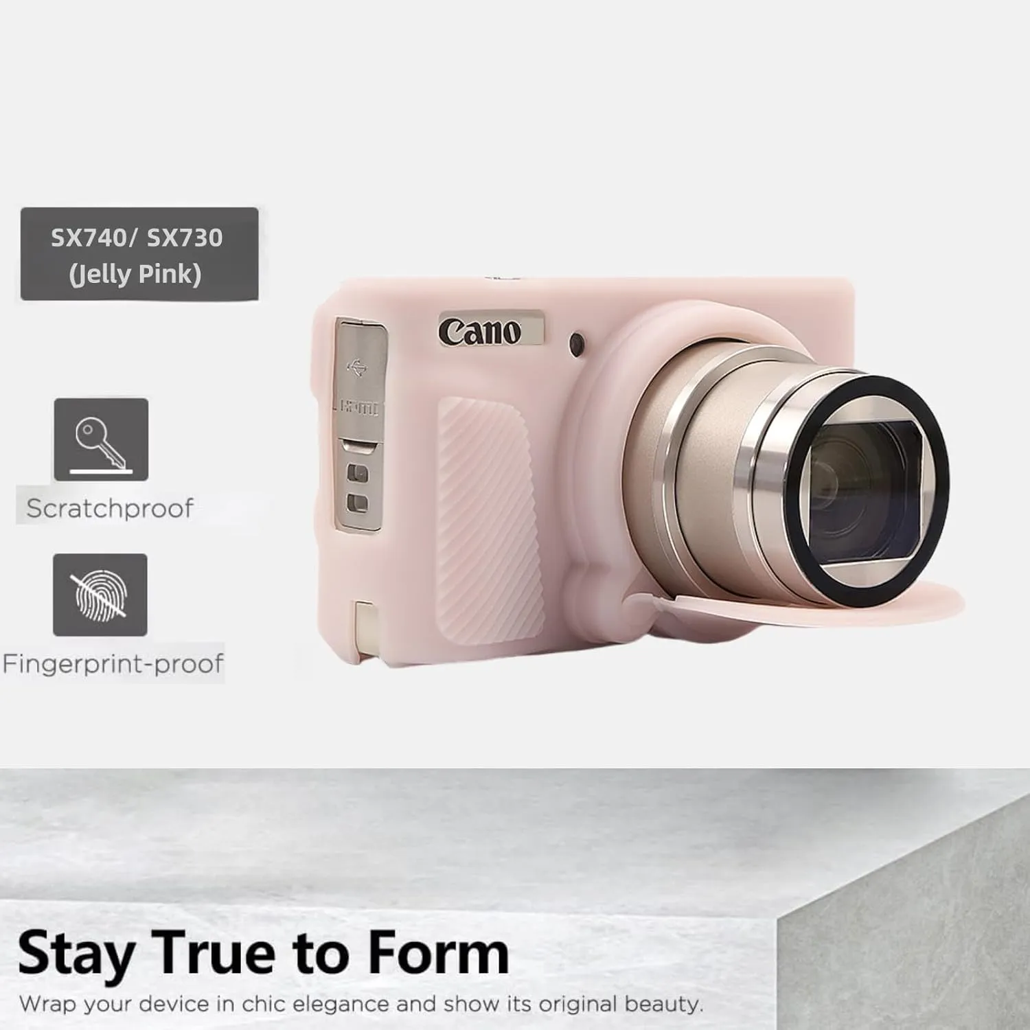 SZHSYJY Camera Case for Canon PowerShot SX740/ SX730 Digital Camera,Soft Silicone Protective Bag Removable Lens Cover,Anti-Scratch Slim Fit Lightweight Protective Case. (Jelly Pink)