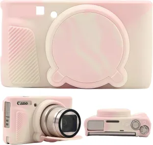 SZHSYJY Camera Case for Canon PowerShot SX740/ SX730 Digital Camera,Soft Silicone Protective Bag Removable Lens Cover,Anti-Scratch Slim Fit Lightweight Protective Case. (Mist Pink)