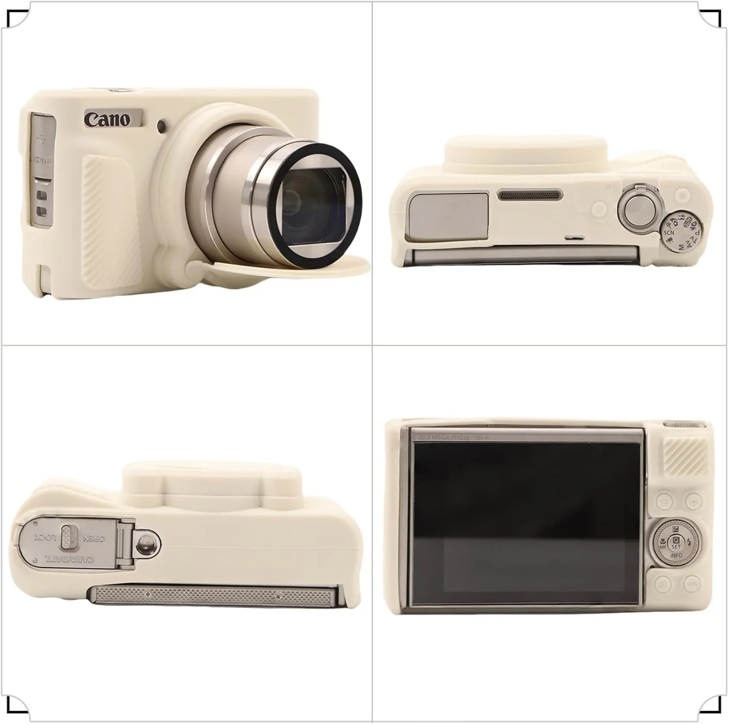 SZHSYJY Camera Case for Canon PowerShot SX740/ SX730 Digital Camera,Soft Silicone Protective Bag Removable Lens Cover,Anti-Scratch Slim Fit Lightweight Protective Case. (Misty White)