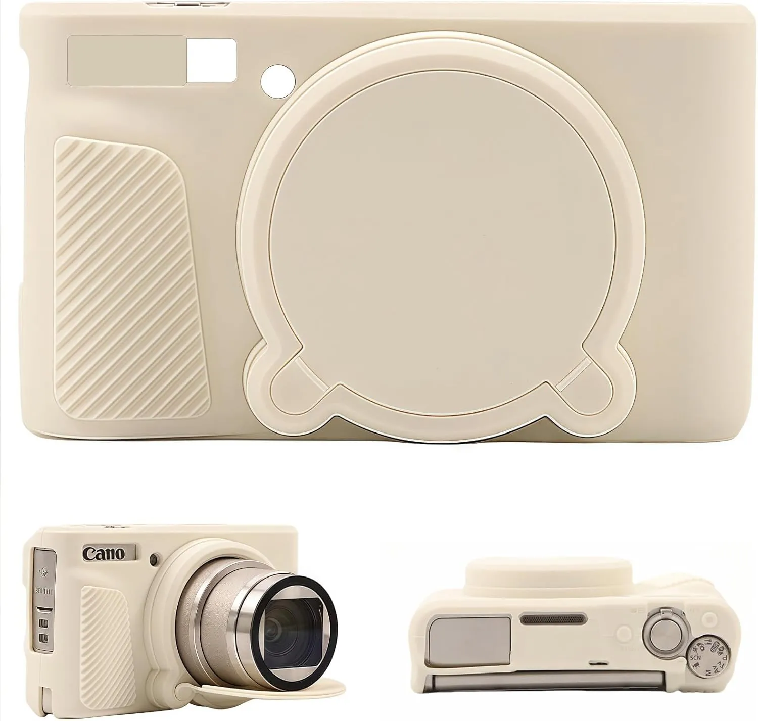 SZHSYJY Camera Case for Canon PowerShot SX740/ SX730 Digital Camera,Soft Silicone Protective Bag Removable Lens Cover,Anti-Scratch Slim Fit Lightweight Protective Case. (Misty White)