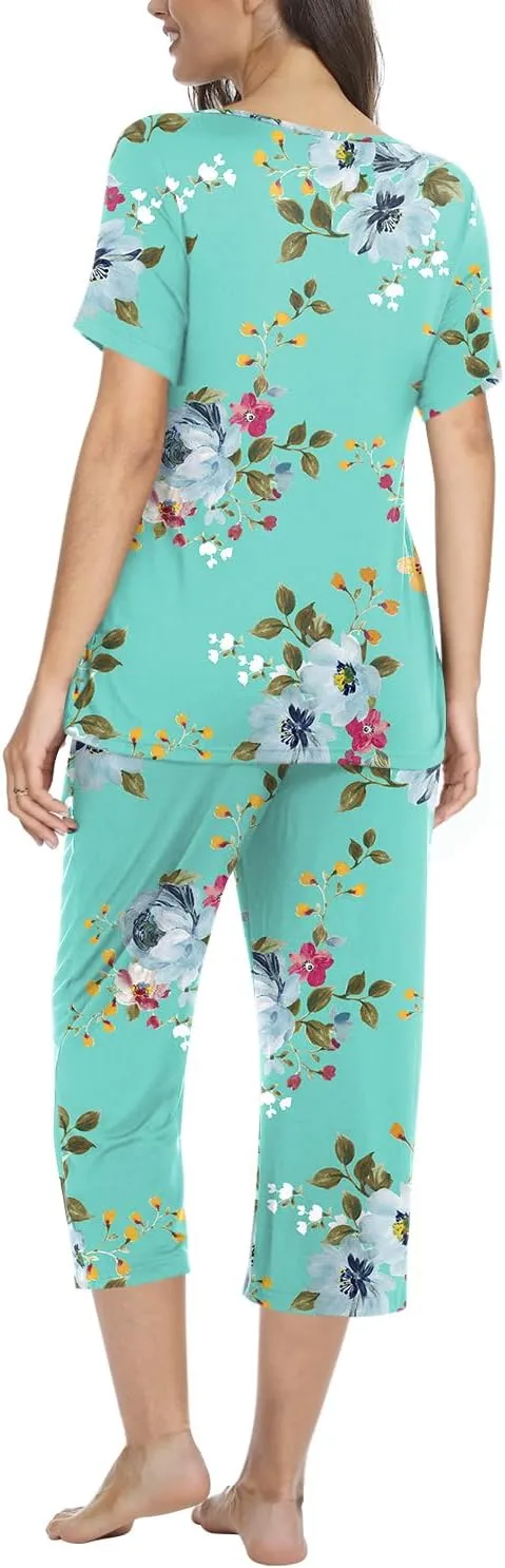 TAOHUADAO Women's Casual Pajama Sets, Lounge Sleepwear Summer Ladies Pjs Sets with Pockets