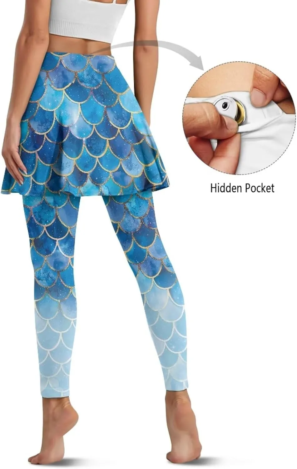 Tennis Skirt with Leggings for Women Active Sport Running Skort Pants Slim Fit Workout Trousers