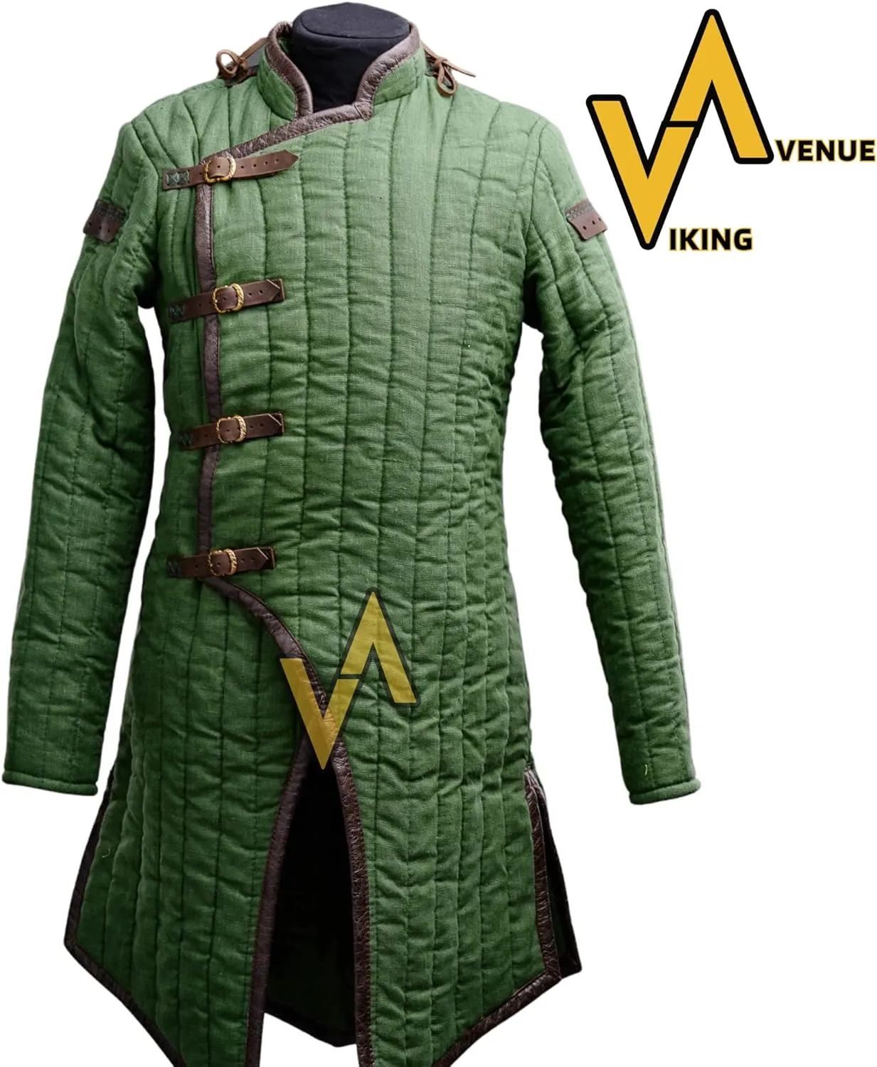 Thick Padded Full Sleeves Gambeson Coat Aketon Jacket Armor, Cotton Fabric | Historical Clothing