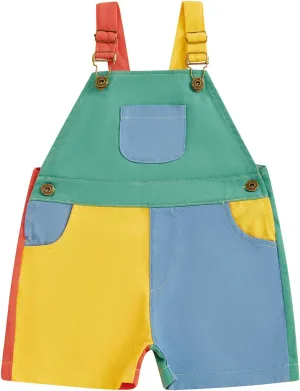 Toddler Boy And Girls Colorful Overalls Patchwork Suspender Shorts Adjustable Straps Romper Summer Loose Pants