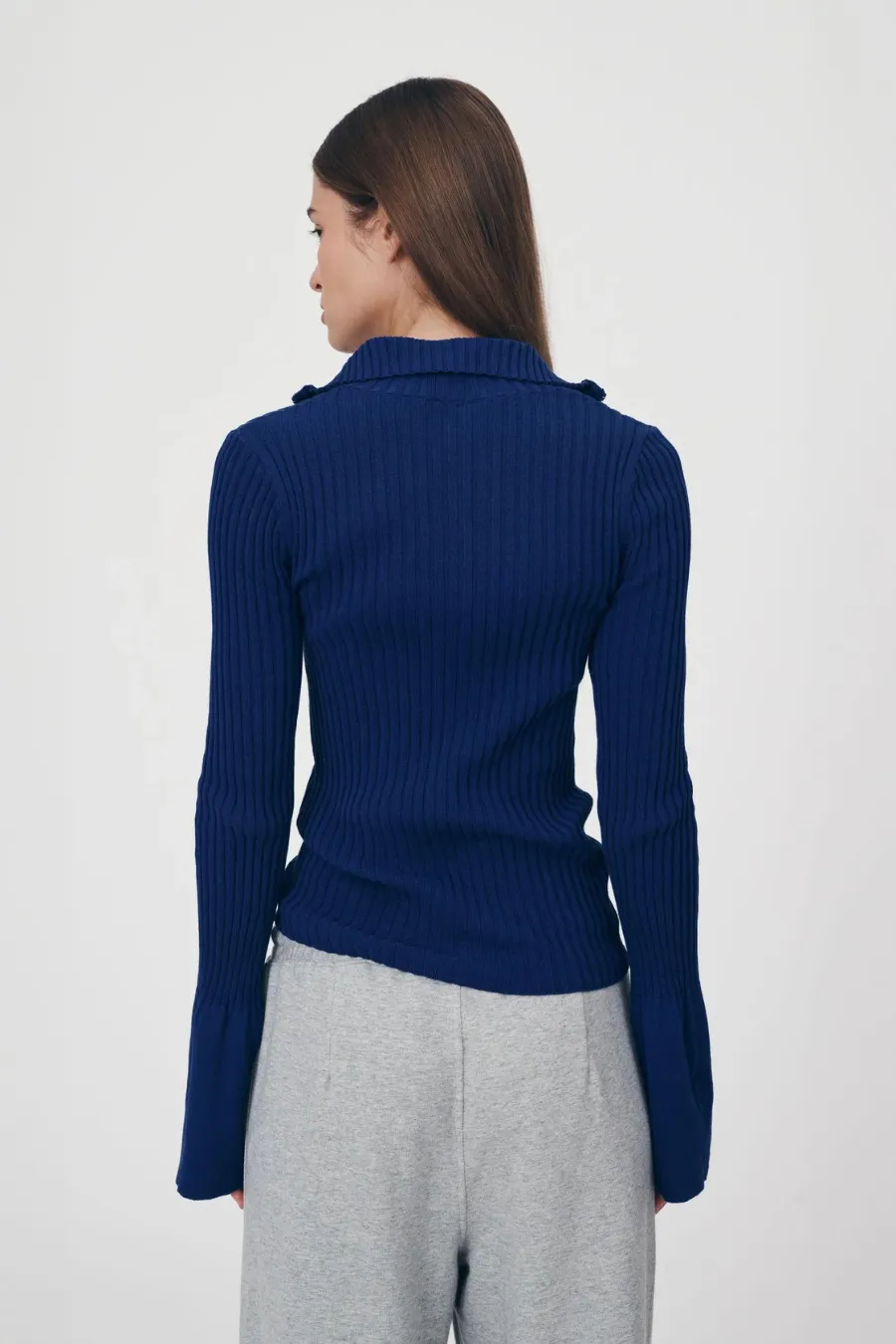 Travis Zip Knit Top Cobalt