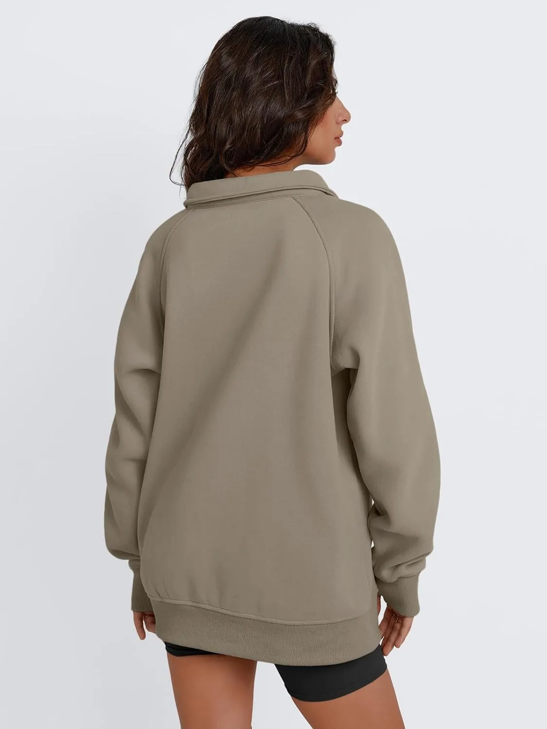 Trendy Queen Womens Oversized Sweatshirts Quarter Zip Pullover Long Sleeve Fall Fashion 2025 Winter Clothes Thumb Holes
