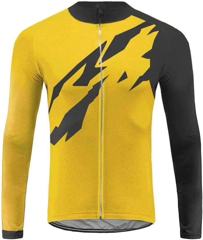 UGLY FROG Men's Cycling Jersey Long Sleeve Full Zip Bike Clothing Long Pant Suit, Quick-Dry, Bib Tight with 3D Gel Padded