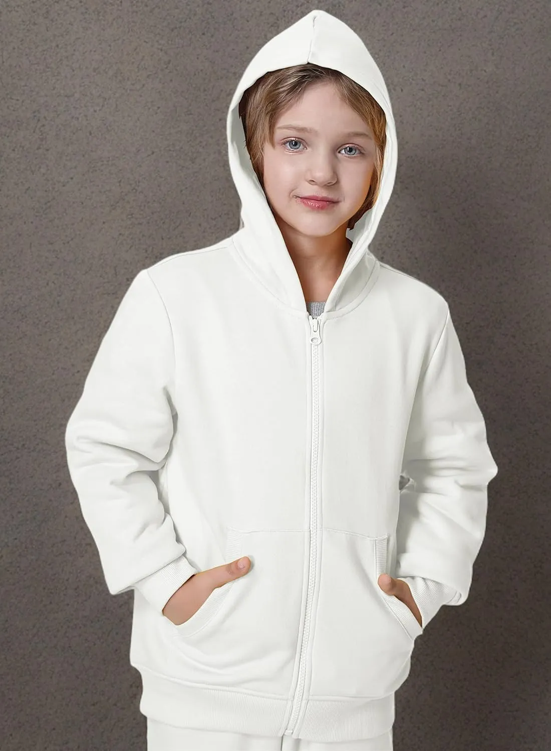 UNACOO Girls Boys Zip Up Hoodie Soft Fleece Sweatshirt Kids Hoodies for Toddler Zipper hoodie Jacket (Age 3-12 Years)
