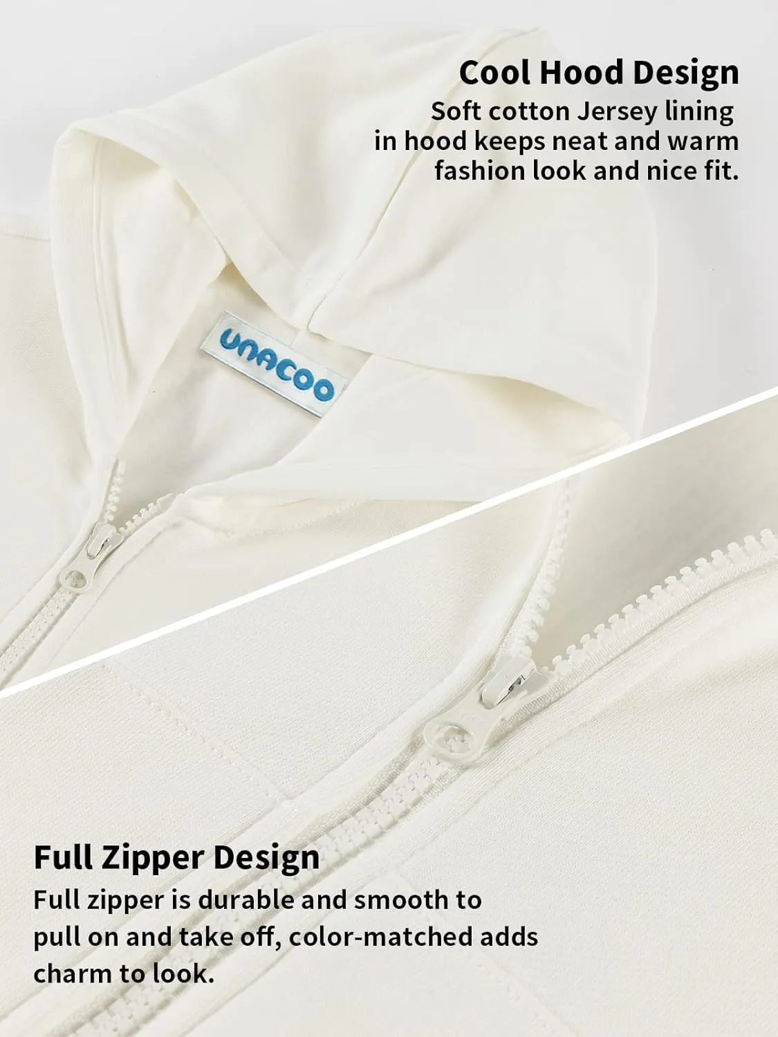 UNACOO Girls Boys Zip Up Hoodie Soft Fleece Sweatshirt Kids Hoodies for Toddler Zipper hoodie Jacket (Age 3-12 Years)