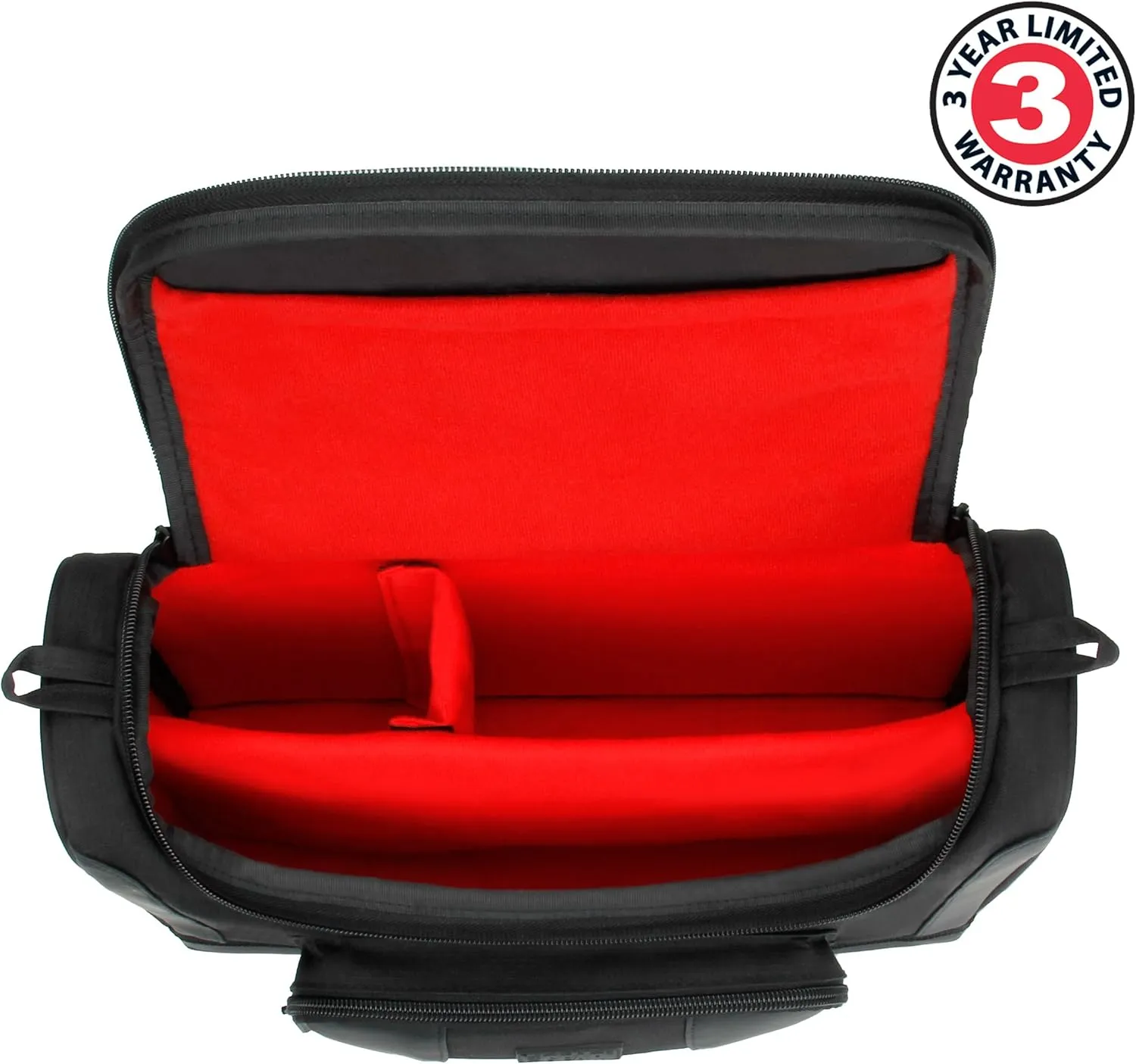 USA Gear Portable Photo Printer Case - Messenger Bag with Padding Dividers Compatible with Canon Selphy CP1500, Selphy Cp1300, Kodak Step Wireless, Canon Ivy 2, and More Mini Photo Printers - Red