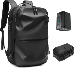 Vacuum Backpack Travel, 60L Airback Backpack, Waterproof with TSA Lock, Compression Feature, Fits 19 Laptop, Ideal for Airplane Travel (Black)