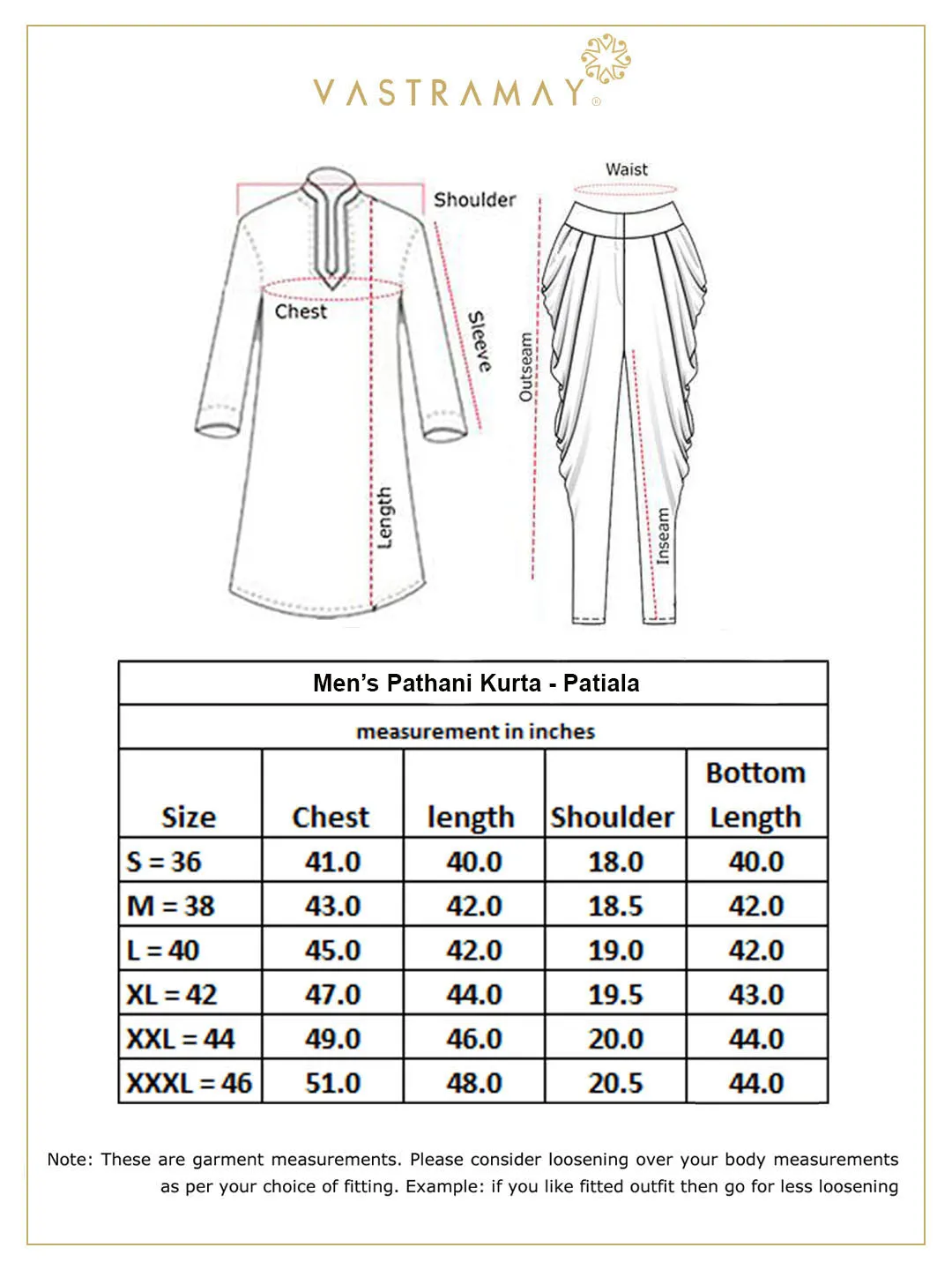 VASTRAMAY Mustard Cotton Pathani Suit Set