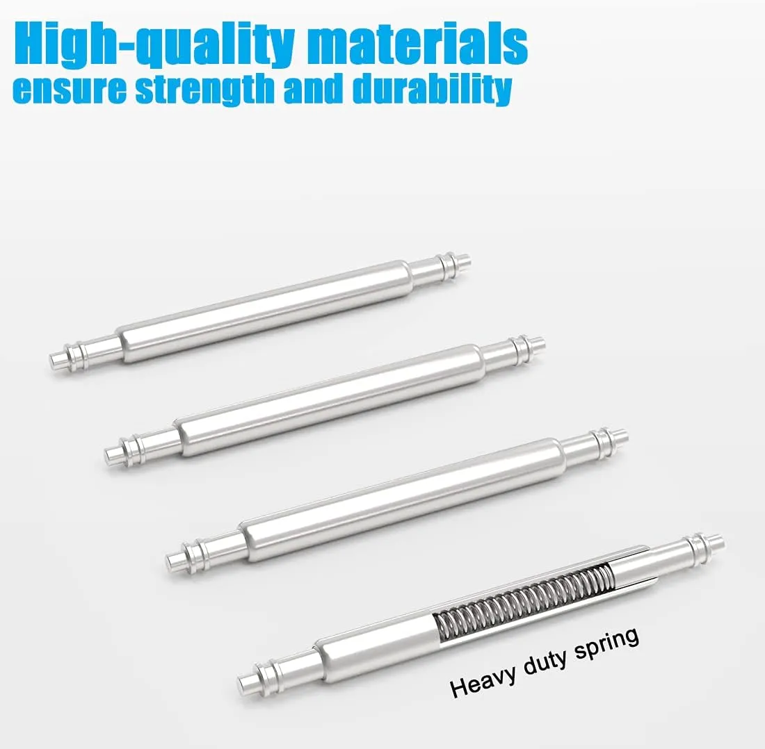 Wellfit Watch Pins, 1.8mm Thickness Heavy Duty Spring Bar, 4 Pack Stainless Steel Watch Band Pins, 24mm