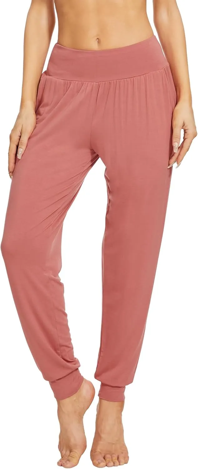 WiWi Women's Viscose from Bamboo Joggers Casual Pajama Pants Loose Yoga Bottoms Comfy Lounge Sweatpants with Pockets S-XXL