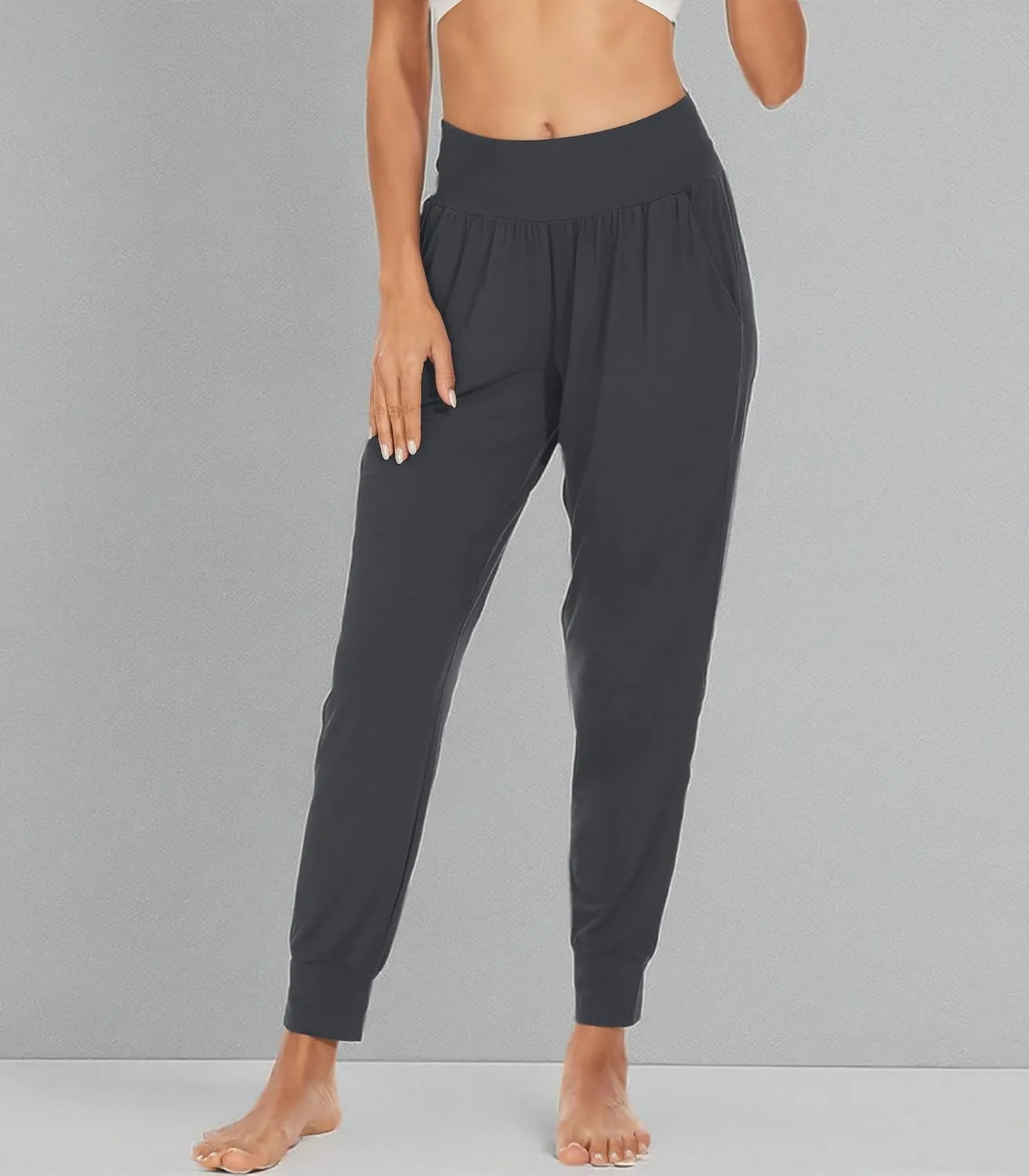 WiWi Women's Viscose from Bamboo Joggers Casual Pajama Pants Loose Yoga Bottoms Comfy Lounge Sweatpants with Pockets S-XXL