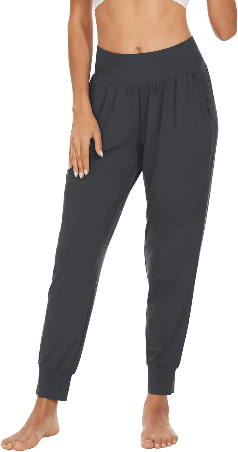 WiWi Women's Viscose from Bamboo Joggers Casual Pajama Pants Loose Yoga Bottoms Comfy Lounge Sweatpants with Pockets S-XXL