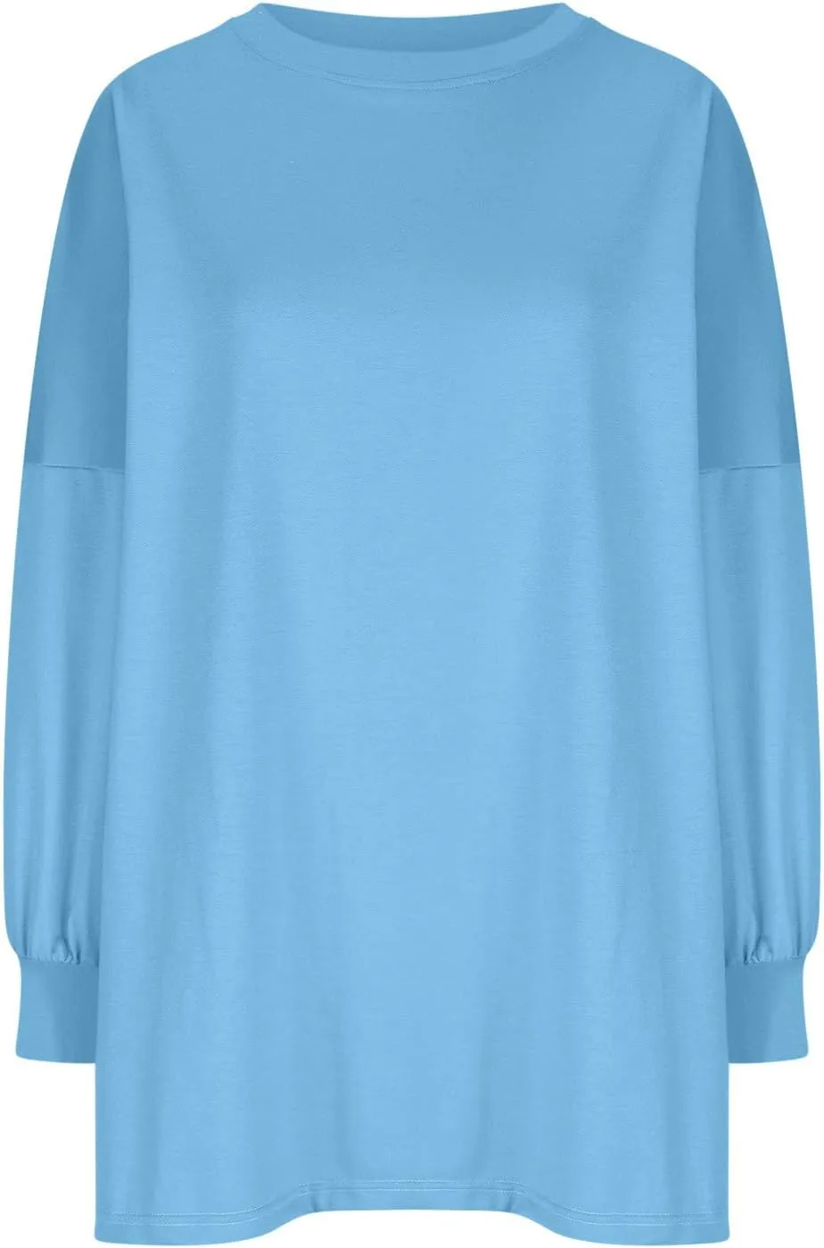 Wkishenl Oversized Long Sweatshirts for Women 2024 Casual Fall Shoulder Tops Loose Long Sleeve Crewneck Pullover Solid Dressy