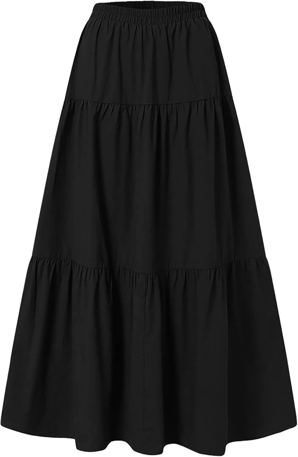 Women 2023 Summer Spring Long Skirts Elegant Ankle Skirts A Line Beach Maxi Skirt Pleated Cheer Skirt Midi Skirts