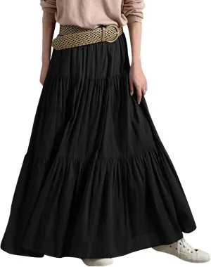 Women 2023 Summer Spring Long Skirts Elegant Ankle Skirts A Line Beach Maxi Skirt Pleated Cheer Skirt Midi Skirts
