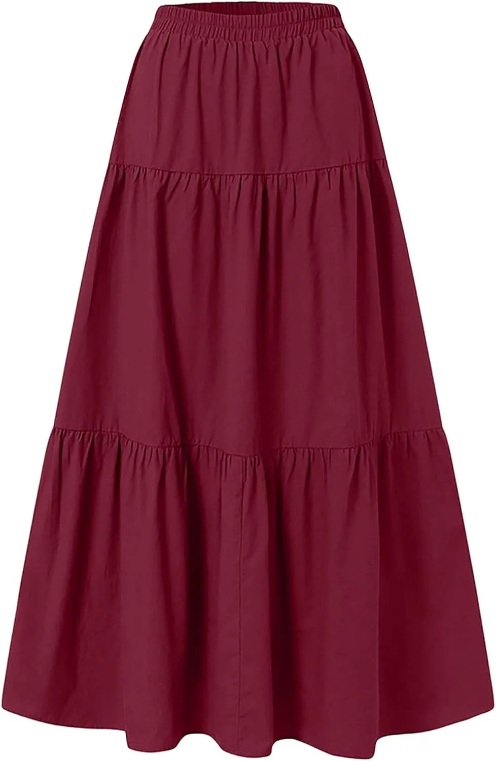 Women 2023 Summer Spring Long Skirts Elegant Ankle Skirts A Line Beach Maxi Skirt Pleated Cheer Skirt Midi Skirts
