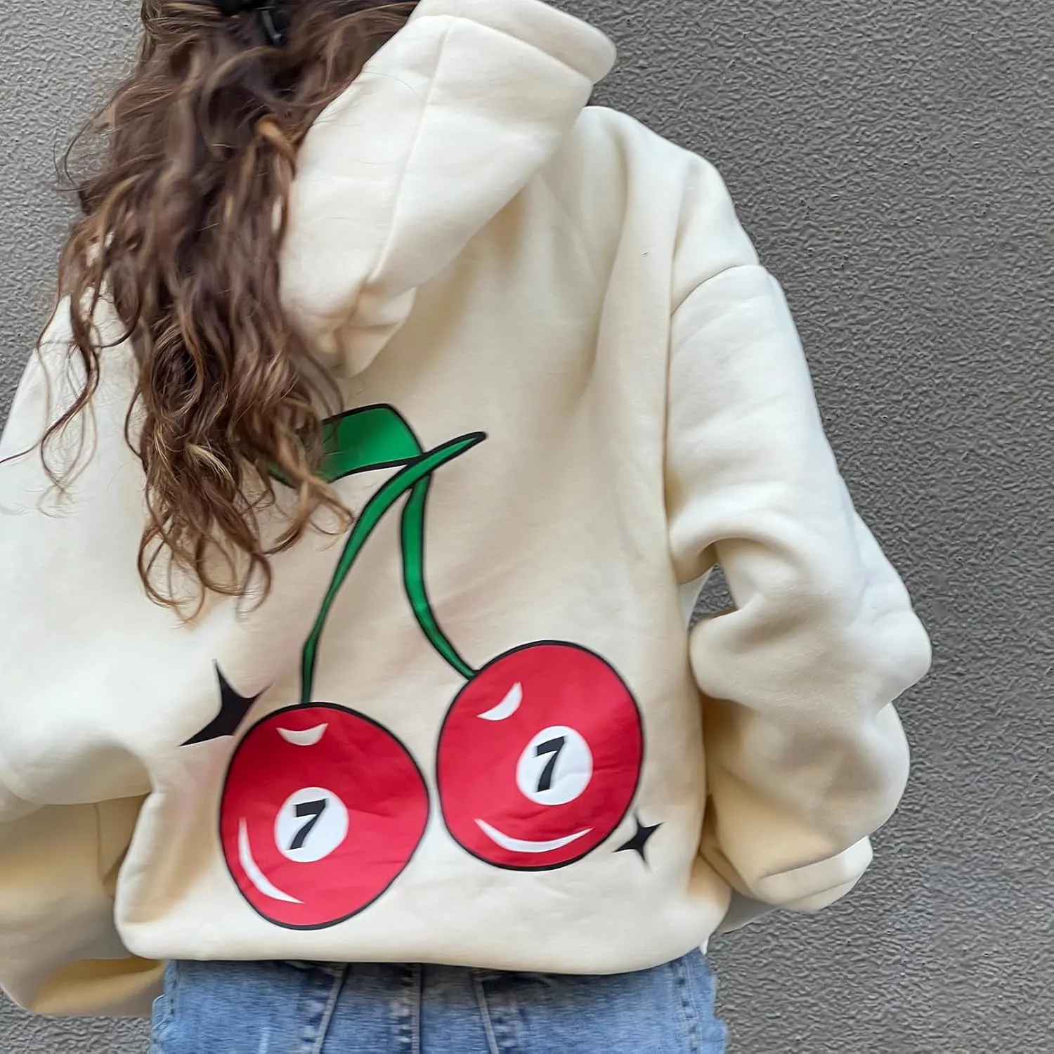 Women Graphic Hoodie Sweatshirt Y2K Fairy Grunge Loose Oversized Long Sleeve Hooded Pullover Fall Winter Streetwear