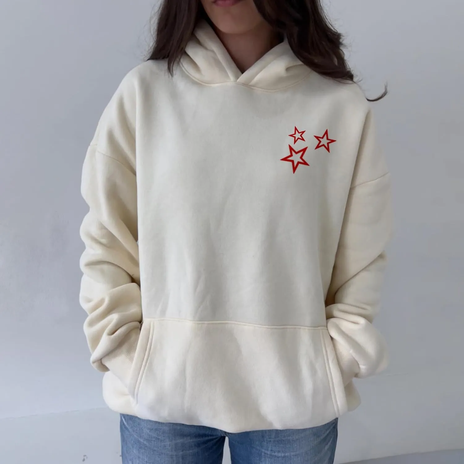 Women Graphic Hoodie Sweatshirt Y2K Fairy Grunge Loose Oversized Long Sleeve Hooded Pullover Fall Winter Streetwear