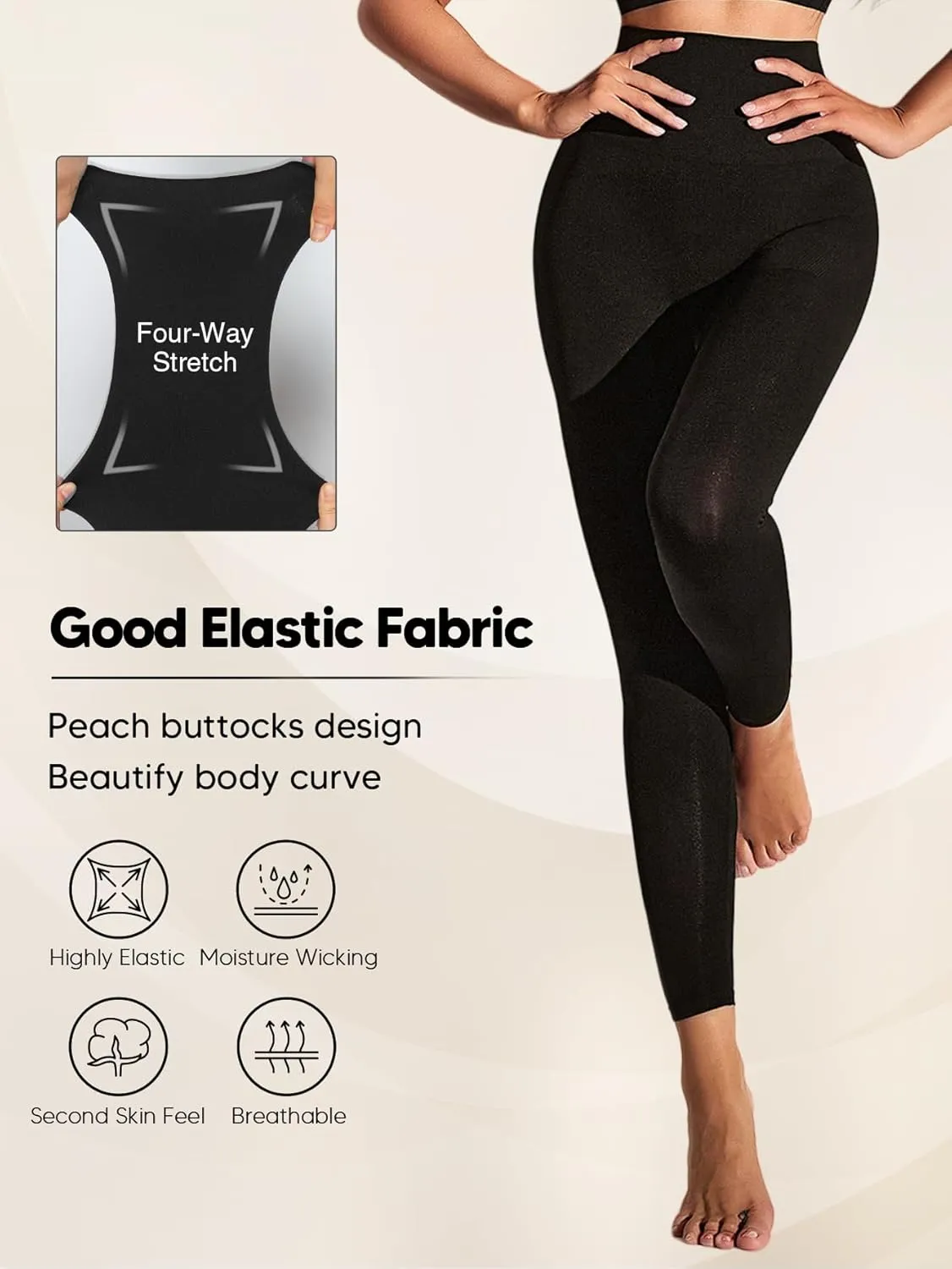 Women Shapewear Leggings High Waist Footless Tights Tummy Control Butt Lift Thigh Slimmer Compression Pants