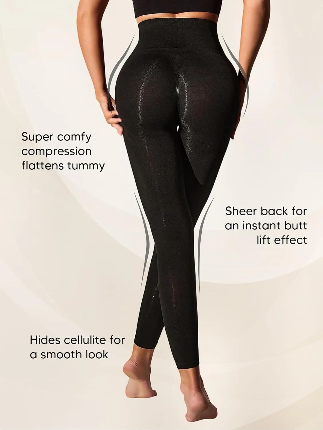 Women Shapewear Leggings High Waist Footless Tights Tummy Control Butt Lift Thigh Slimmer Compression Pants