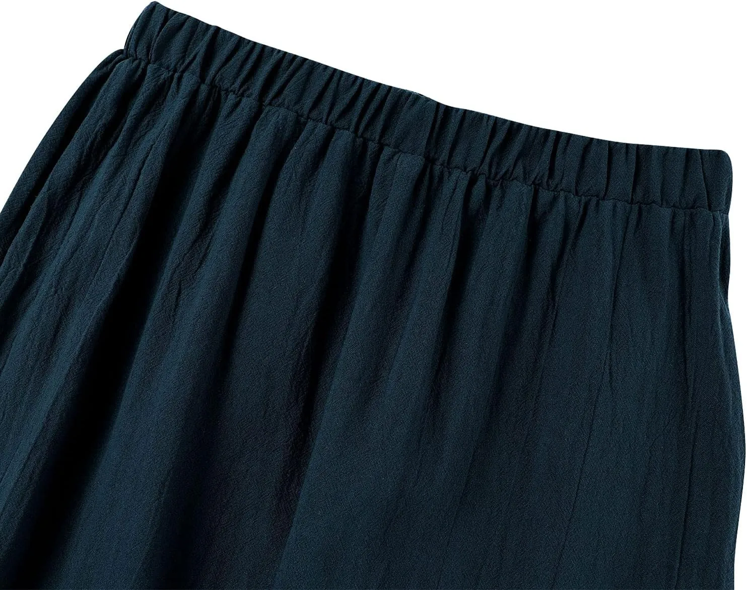 Women Summer Plus Size Cotton Linen Pants Loose Casual Wide Leg Cropped Trousers with Pockets S-5XL