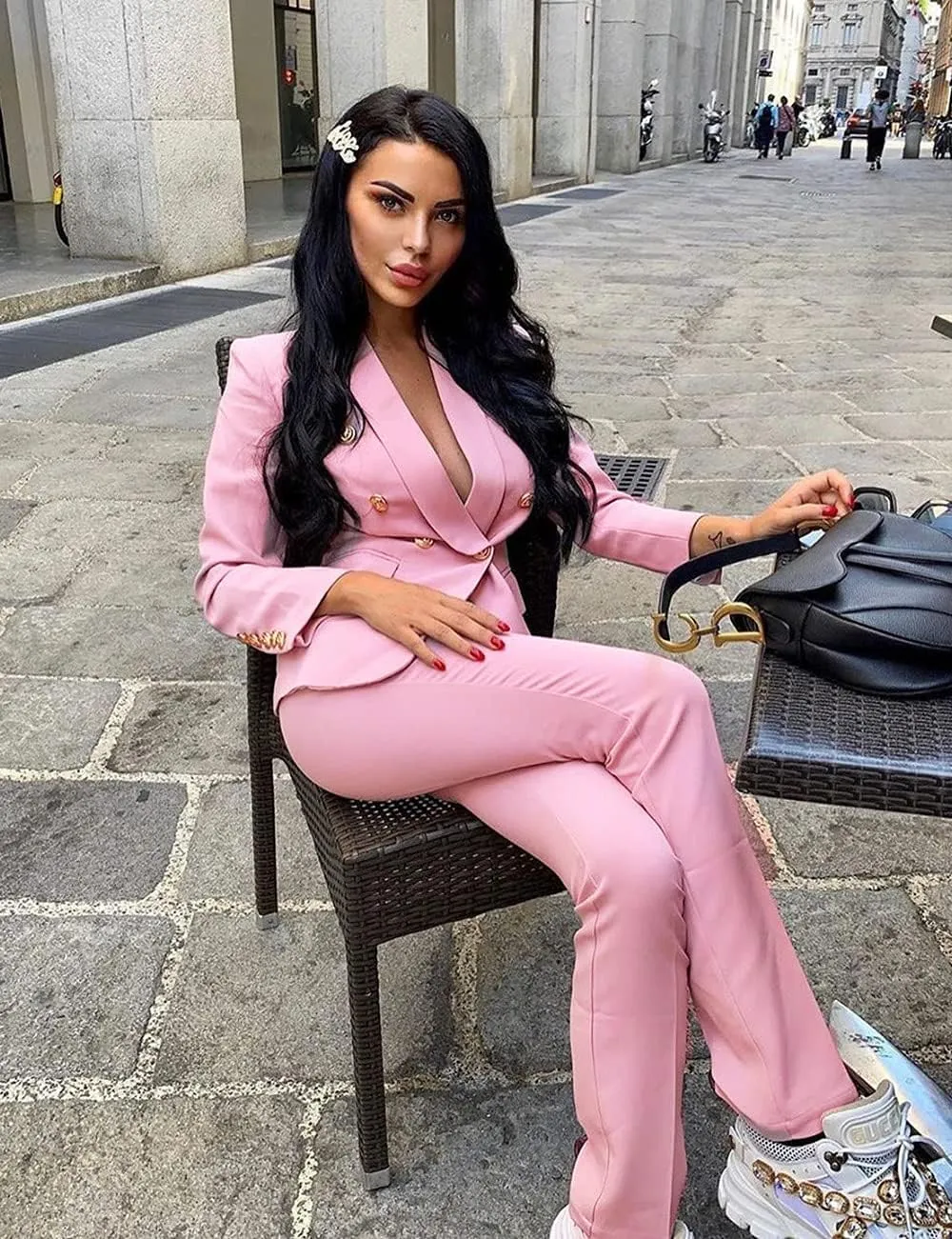 Women's 2 Piece Suit Hot Set Business Fashion Long Sleeve Blazer and Pants for Women