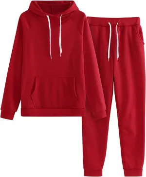 Womens 2 Piece Tracksuits Oversized Pullover Long Sleeve Hoodie Lounge Joggers Fashion Winter Sweatsuit Outfits Pocket