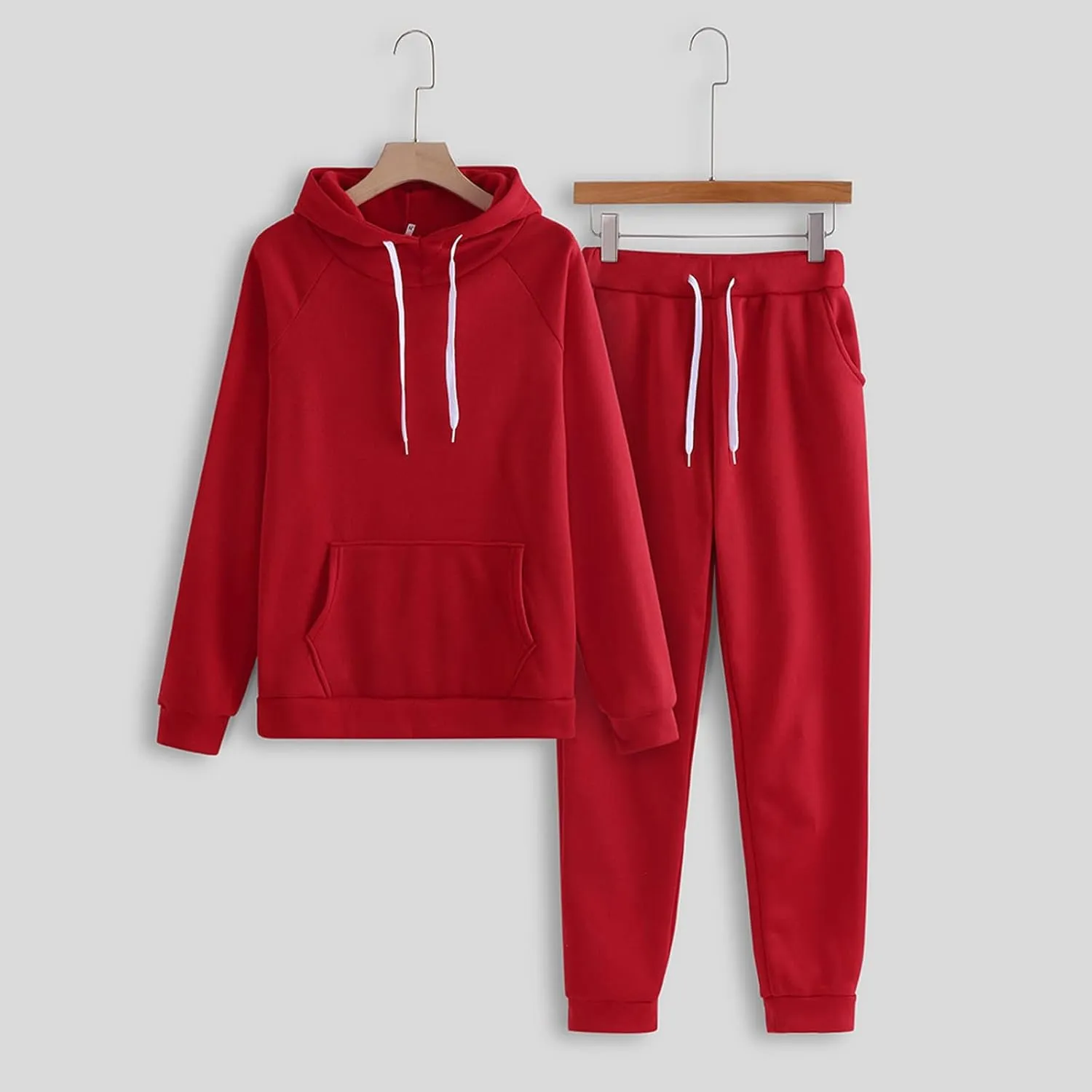Womens 2 Piece Tracksuits Oversized Pullover Long Sleeve Hoodie Lounge Joggers Fashion Winter Sweatsuit Outfits Pocket